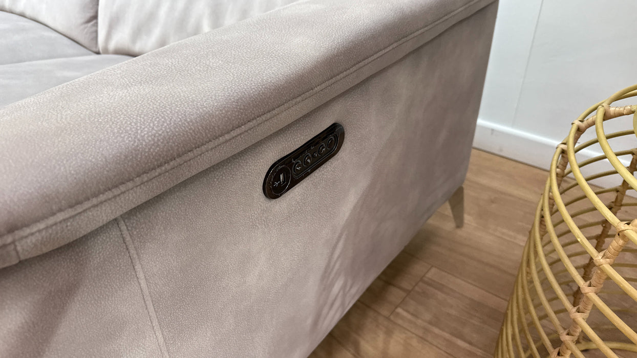 Sofology Illinois Fabric 1 Corner 2 Power Recliner/Headrest in Lifestyle Mottled Marble