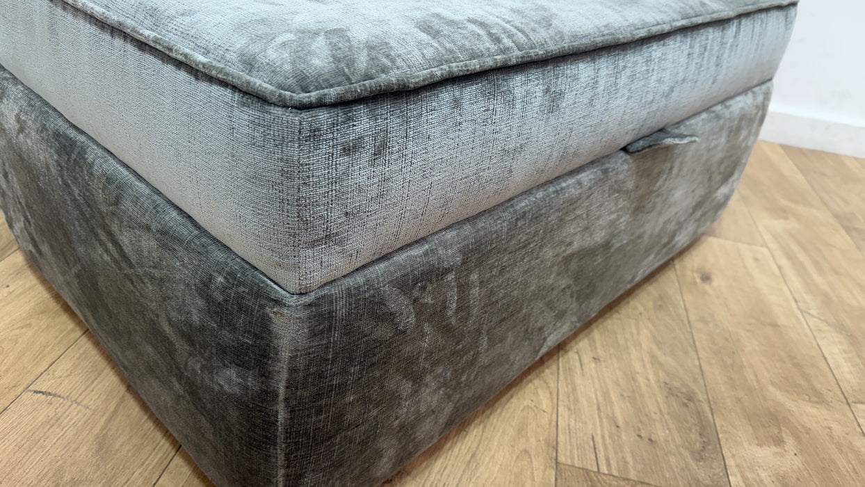Sofology Reign Fabric Storage Footstool in Luxury Chenille Grey