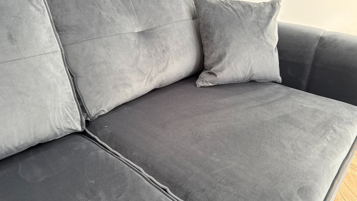 Sofology Islington Fabric 3 Seater Hypnos Deluxe Sofa Bed in Sleek Grey