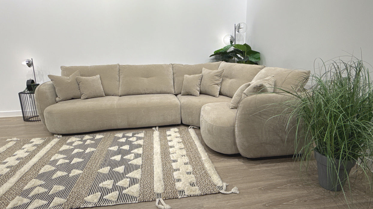 Sofology Sydney 3 Corner 1.5 Fabric Sofa in Mushroom