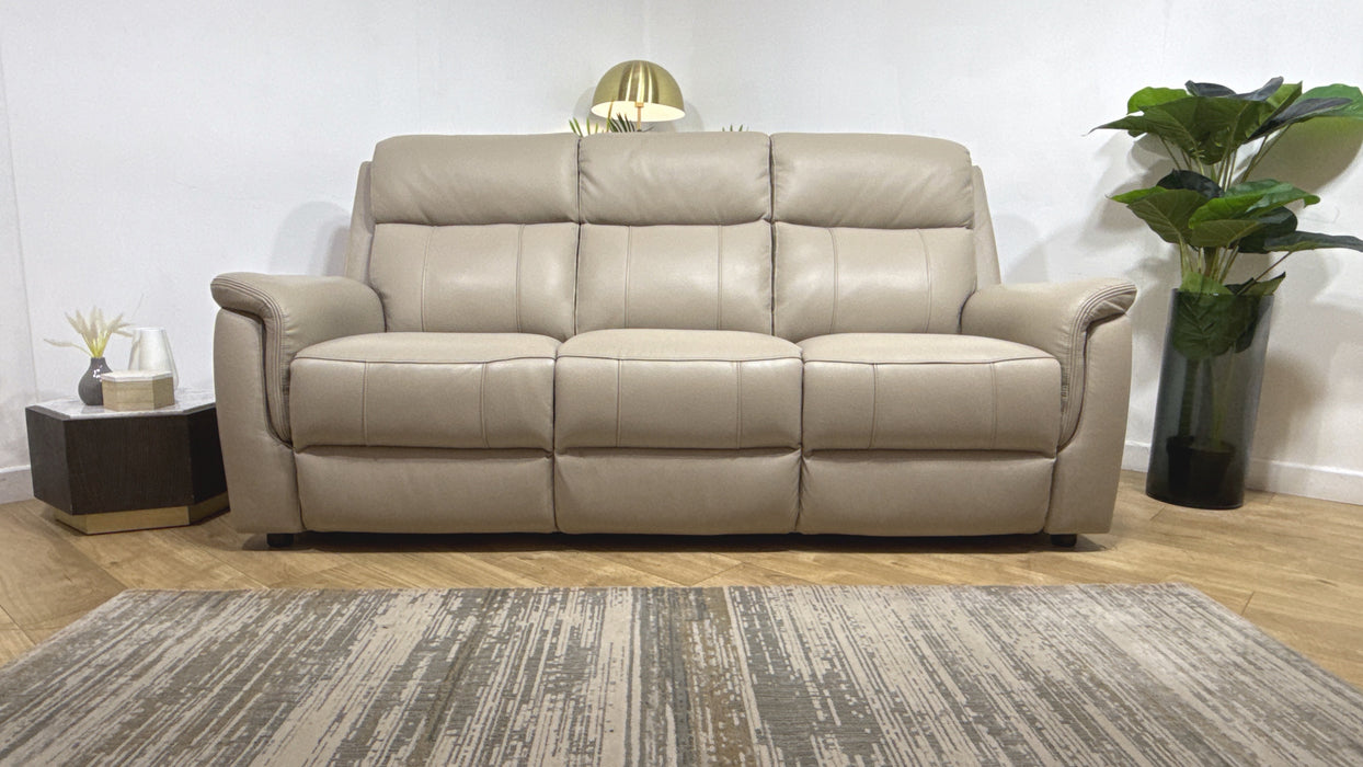 Sofology Bradie Leather 3 Seater in Trusty Embossed Stone