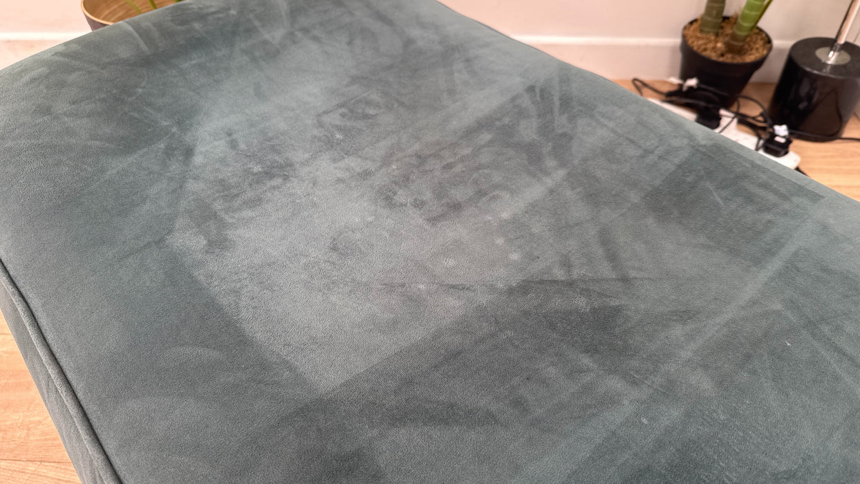 Sofology Fluted Isla Designer Fabric Footstool  in Azure All Over