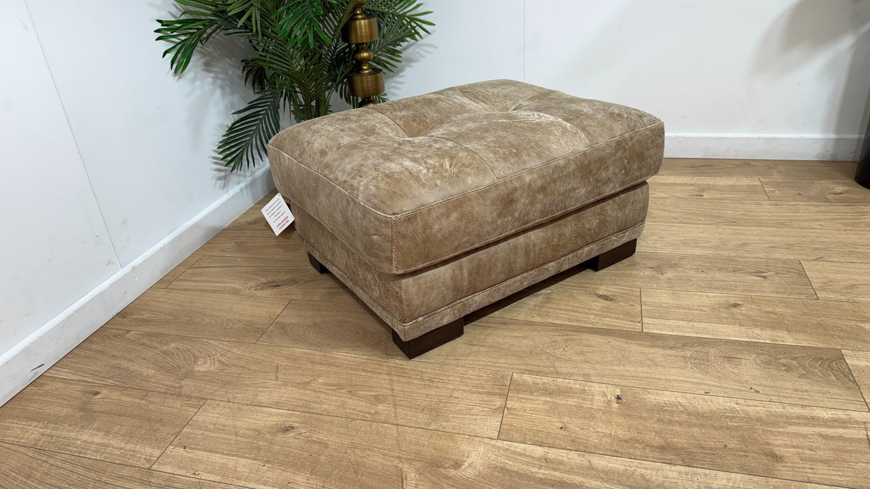 Sofology Huntsman Leather Footstool in Utah Blonde