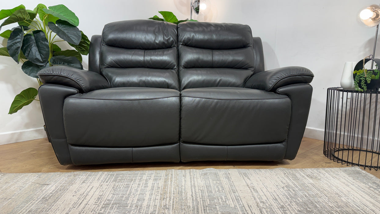 DFS Premier 2 Seater Leather Power Recliner Sofa in Graphite