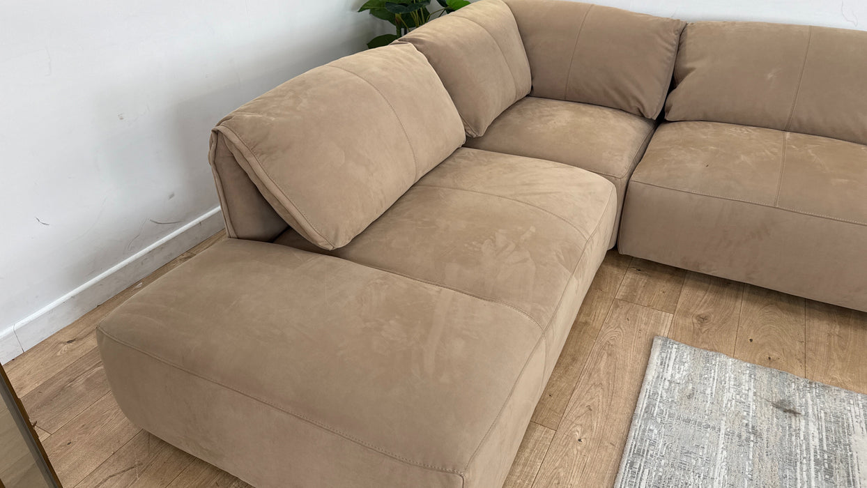 Tessuto 3 Corner 1 Chaise Sofa in Lifestyle Nubuck-Feel Fabric Camel