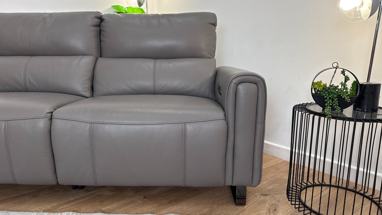 Sofology The Ravello Leather 2.5 Seater Power Recliner/Headrest in Trusty Embossed Elephant