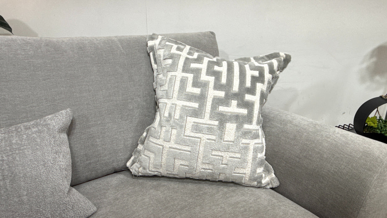 Sofology Mayfair Fabric 3 Seater Foam Seats in Soft Chenille Silver/Silver Mix