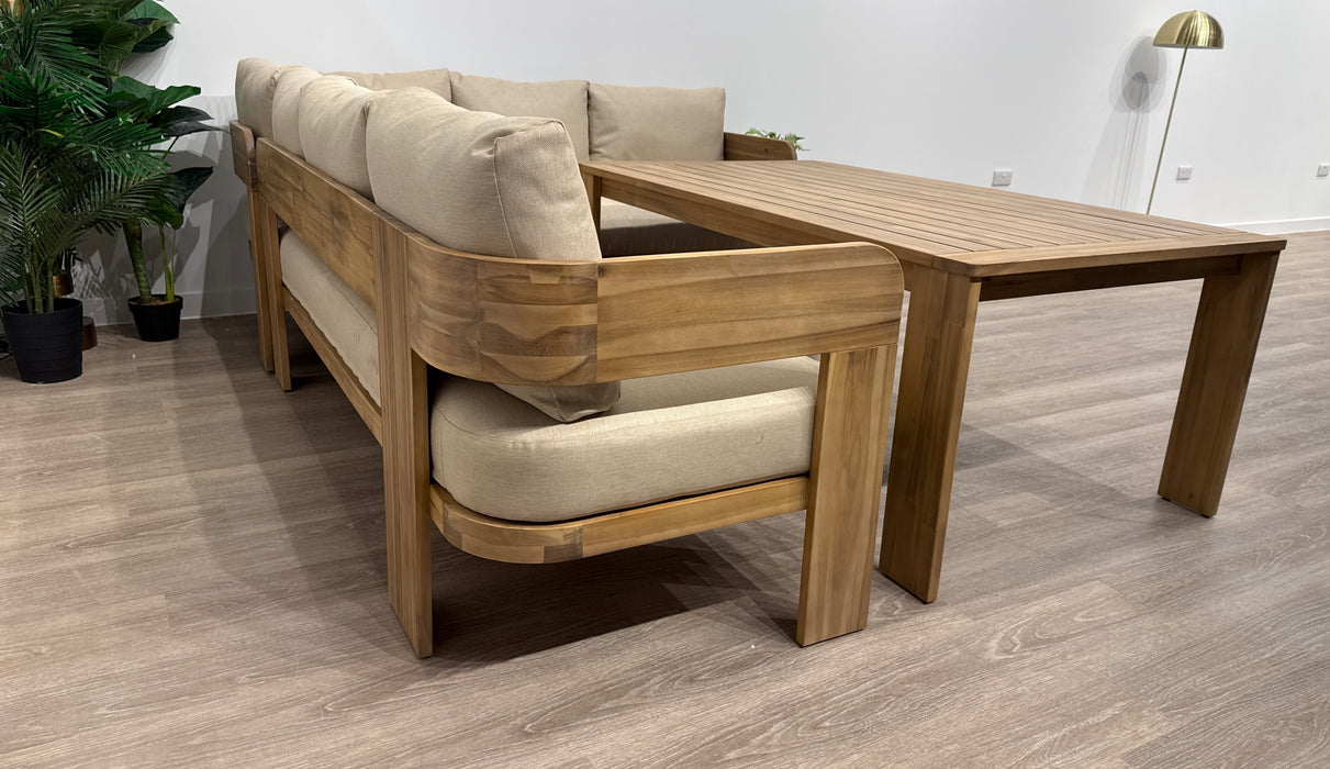 DFS Formentera Garden Furniture Corner Sofa, Dining Table in Beige