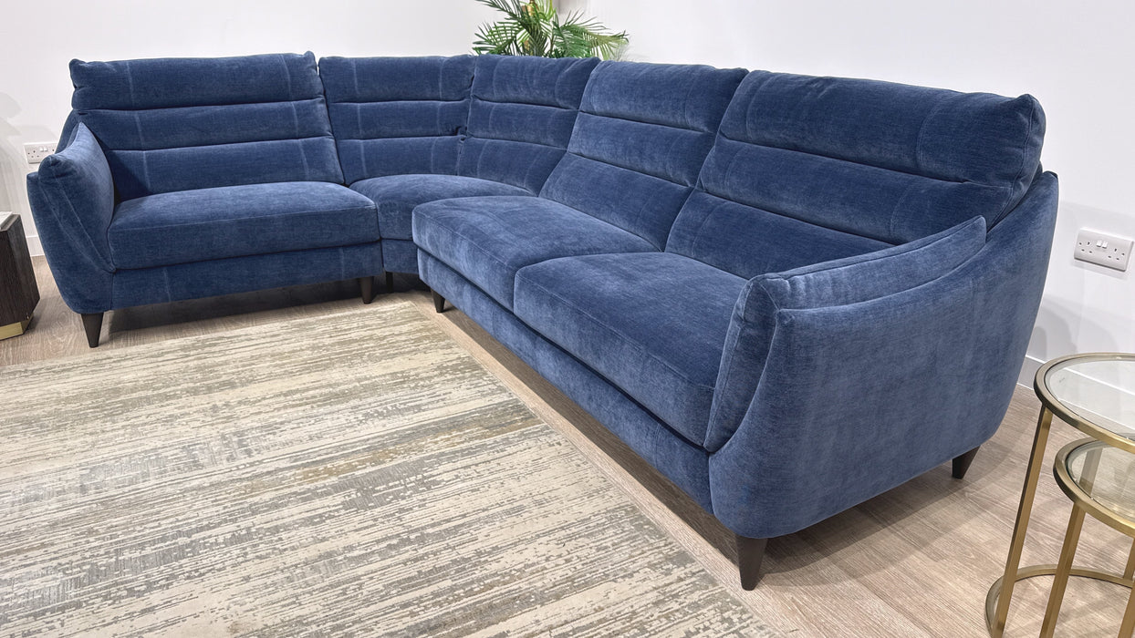 Sofology Sasso Fabric 3 Corner 1 in Soft Relaxed Chenille Navy