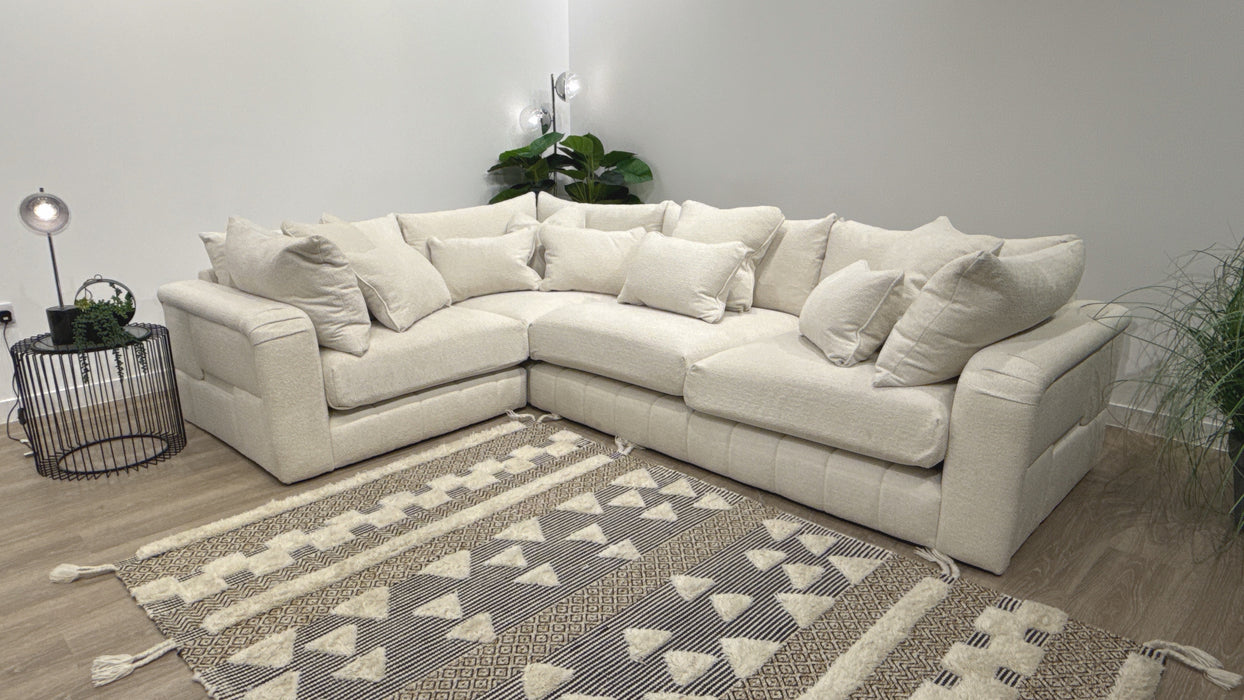 Sofology Westwood Fabric 1 Corner 3 No Trim in Soft Boucle Ecru