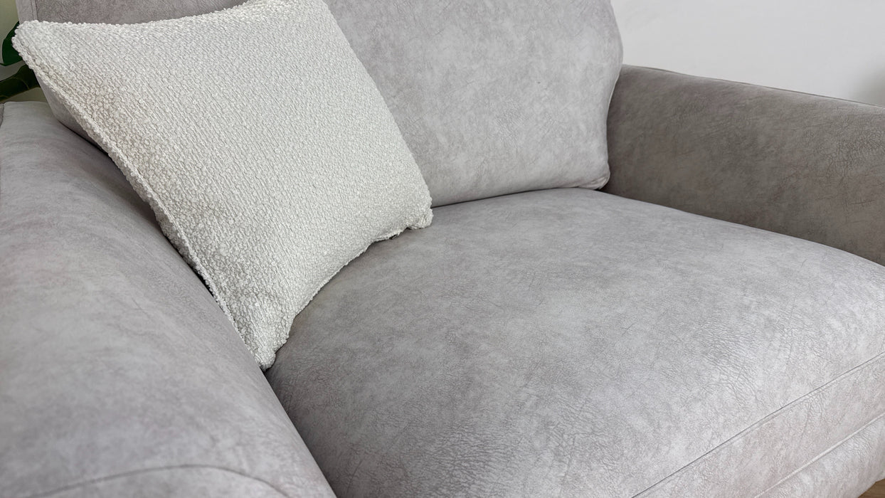 Sofology The Hackney Fabric Loveseat Sprung Seats in Mini Boucle Natural