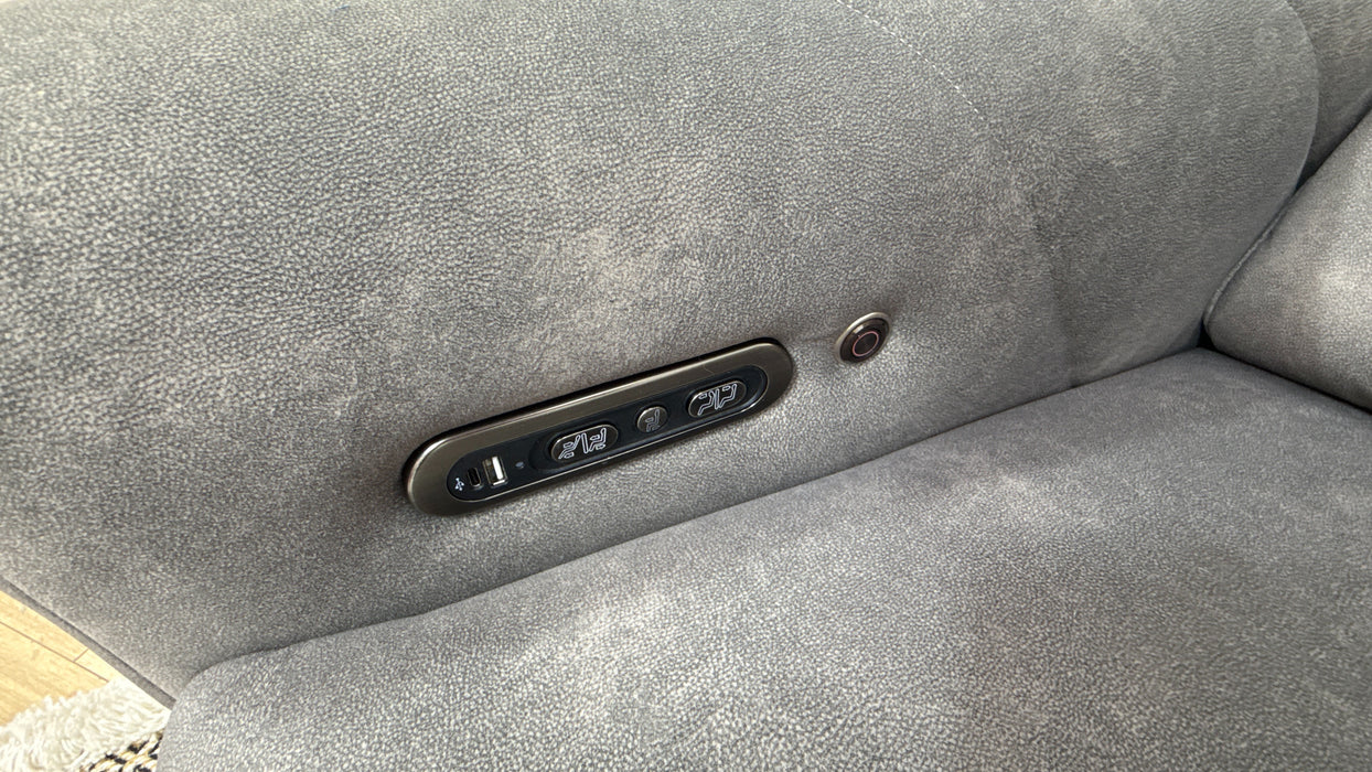 Sofology Allure Fabric 2.5 Seater Power Recliner/Headrest Heated Seats in Lifestyle Flecked Mocha