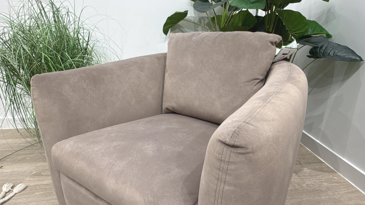 Sofology Marvella Fabric Swivel Chair in Lifestyle Flecked Nutmeg
