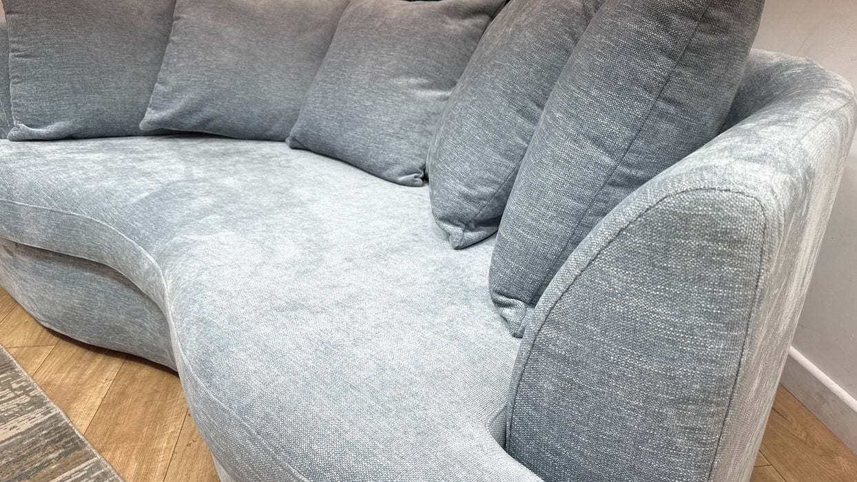Sofology Chloe Fabric 4 Seater Pillow Back in Linen Look Chenille Sky Mix