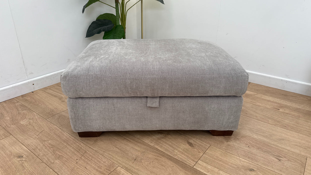 Sofology The Tallulah Fabric Footstool in Linen Chenille All Over