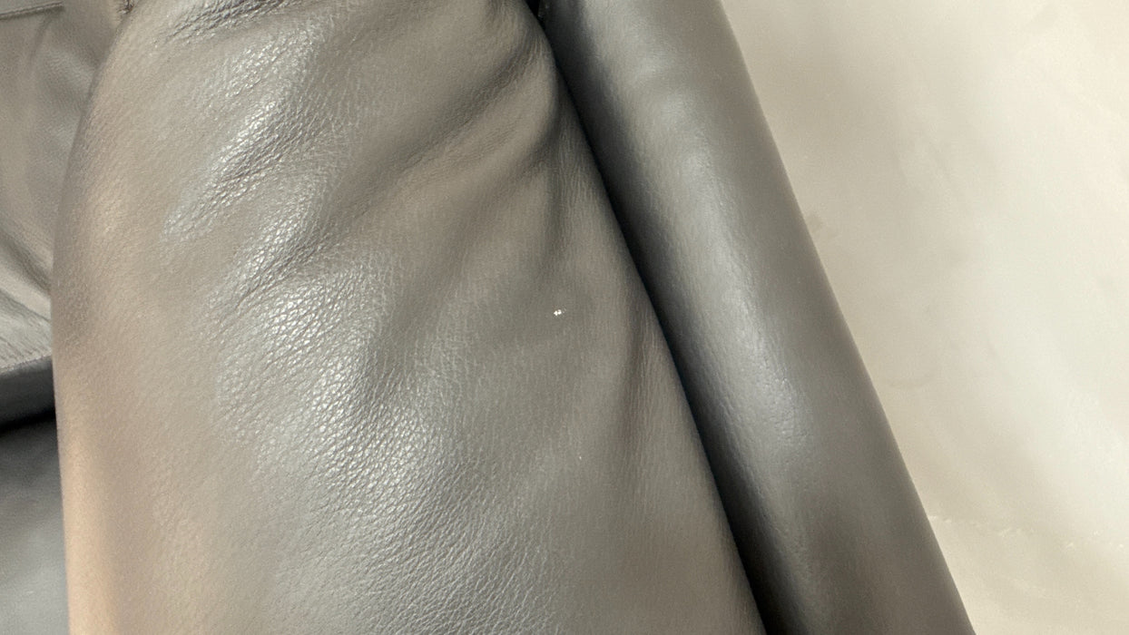 Sofology The Ravello Leather 2 Corner Console 1 Power Recliner/Headrest Heated Seat Lumbar Support in Trusty Embossed Navy