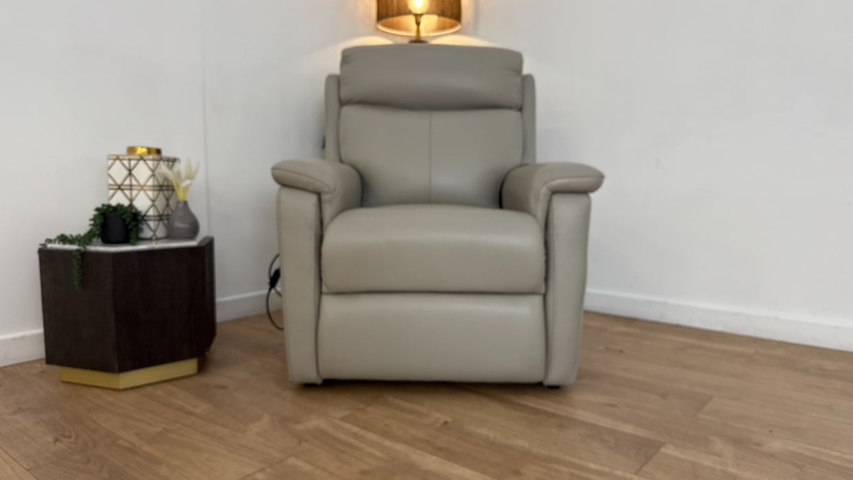 Sofology Parker Leather Chair Rise & Recline in Trusty Sheen Lead Grey