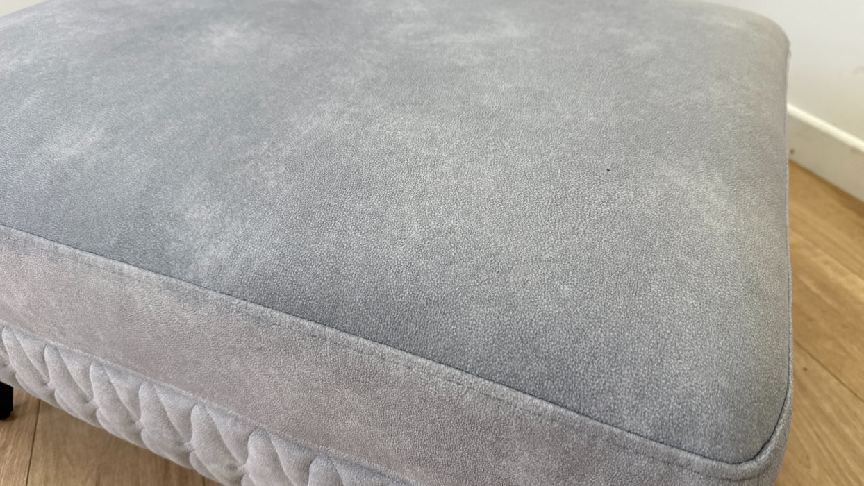 Sofology Muse Fabric Designer Footstool in Flecked Silver