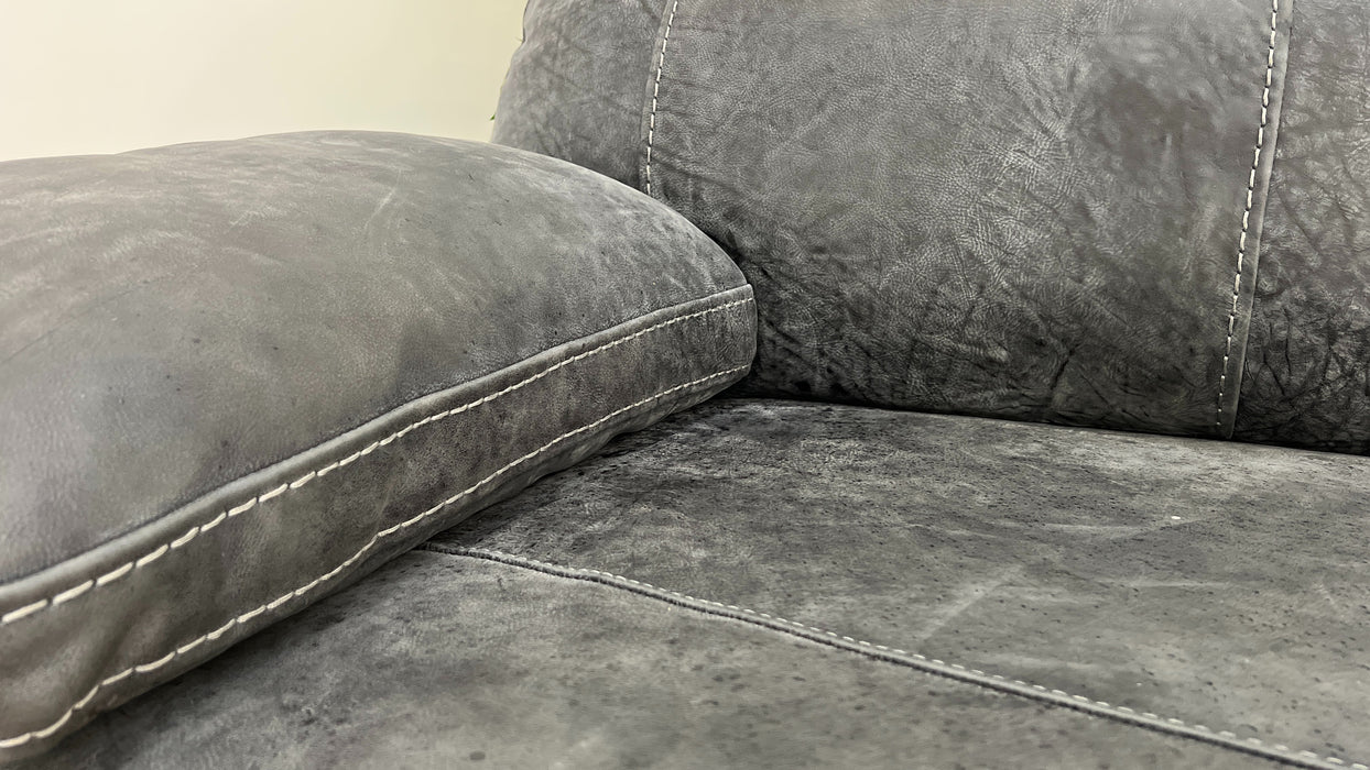 Linara 3 Seater - Leather Sofa - Utah Grey