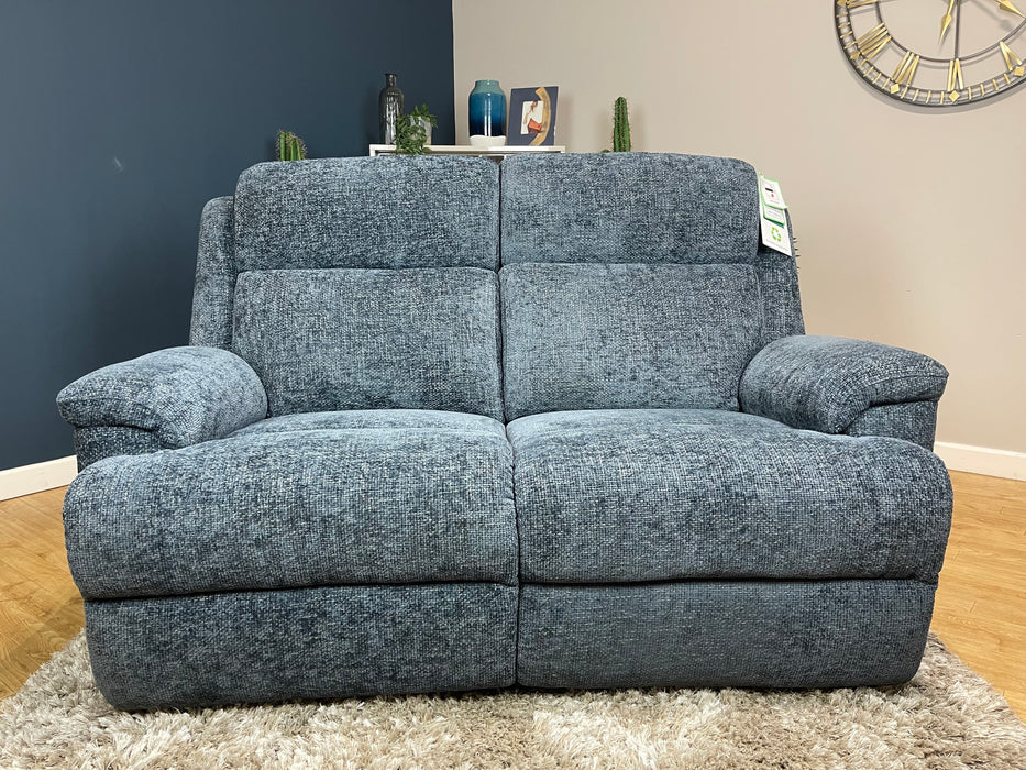 Gracie 2 Seater - Hopsack Chenille Midnight Fabric Manual Recliner (WA2)