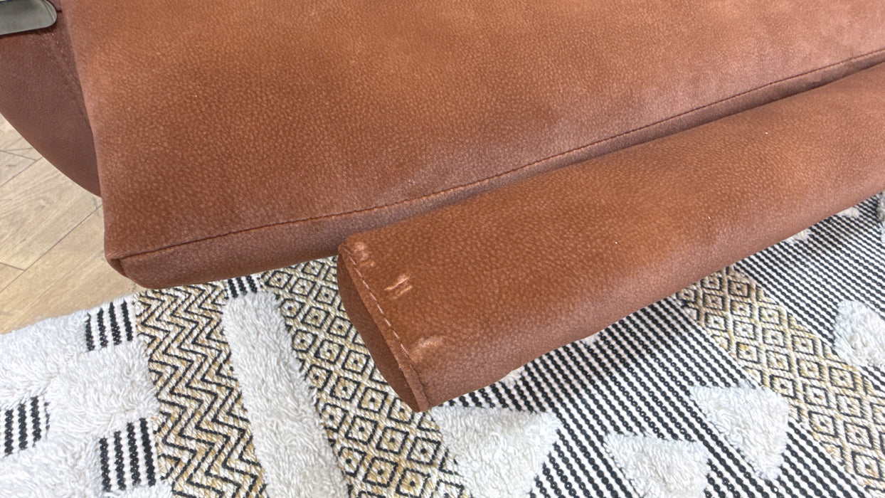 Sofology Arlington Fabric 3 Seater Power Recliner/Headrest Lumbar Support in Lifestyle Mottled Rust