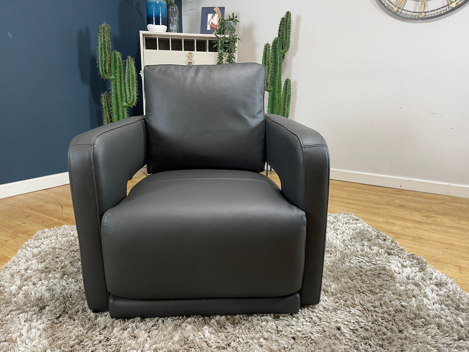 Flex Accent Chair Matt Leather Charcoal (WA2)