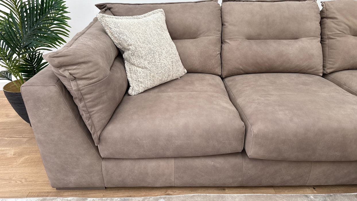 Strato Corner Sofa - Leather - Taupe/Natural Mix