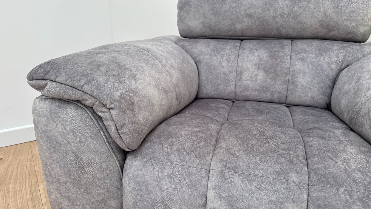 Montebello 1 Seater - Fabric Power Reclining Chair - Grey