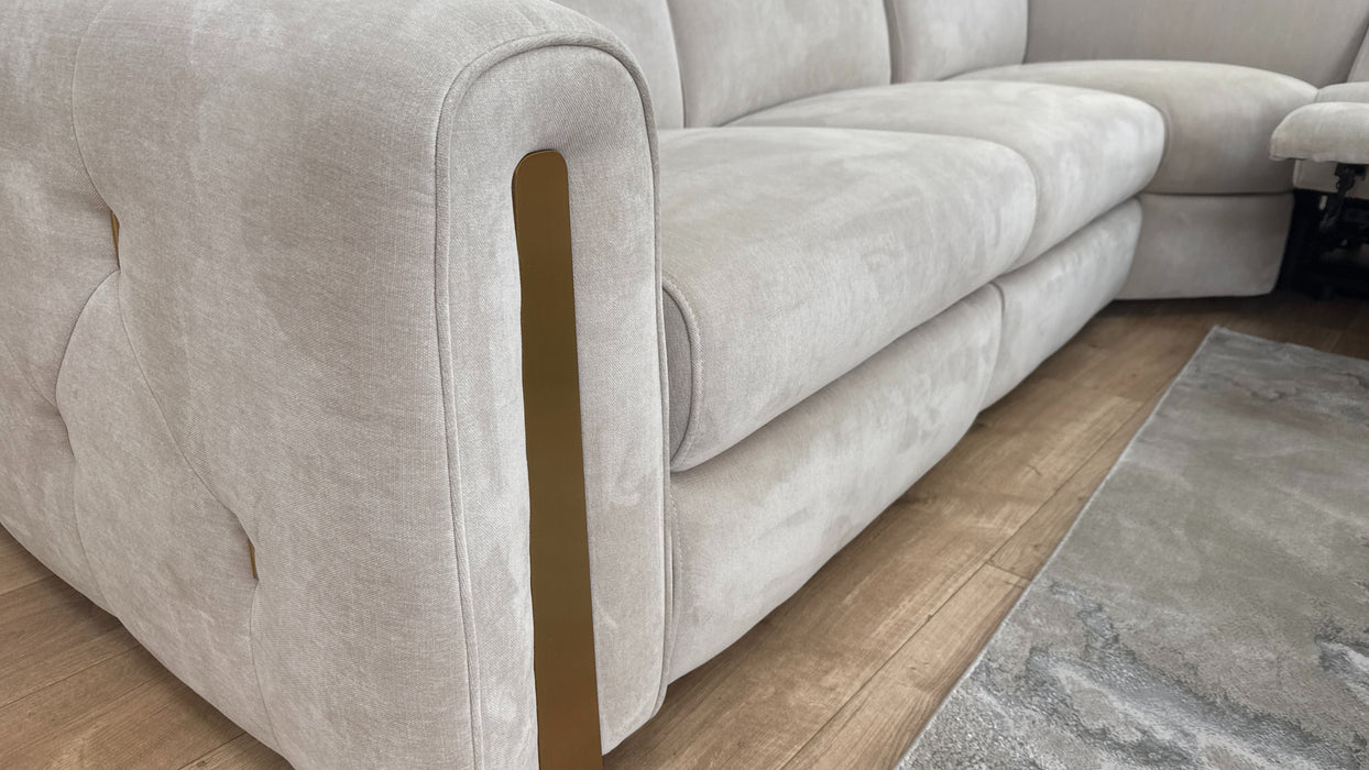 Sofology The Kingsbridge 3 Corner 1.5 Fabric Recliner Sofa in Relaxed Chenille Cotton