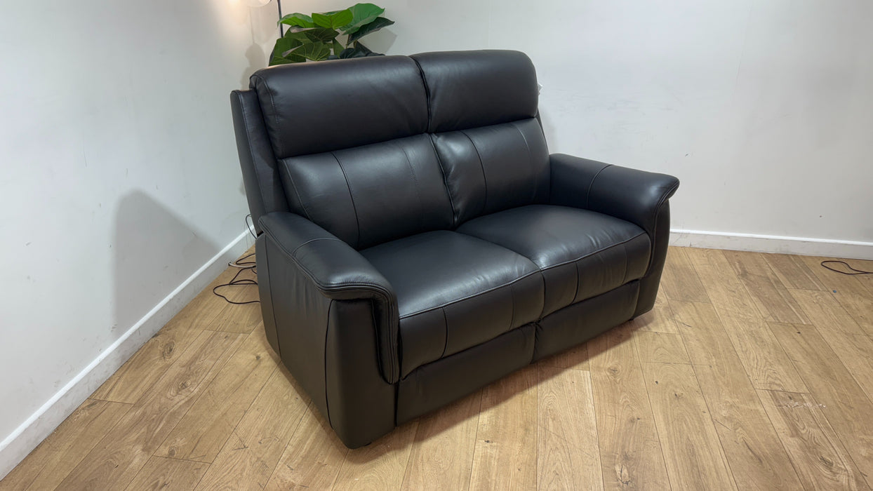 Sofology Bradie Leather 2 Seater in Trusty Embossed Jet Black