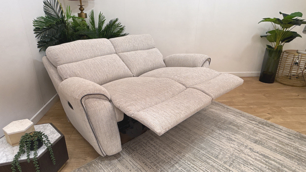 DFS Pittsburgh Fabric 2 Seater Power Recliner in Sky