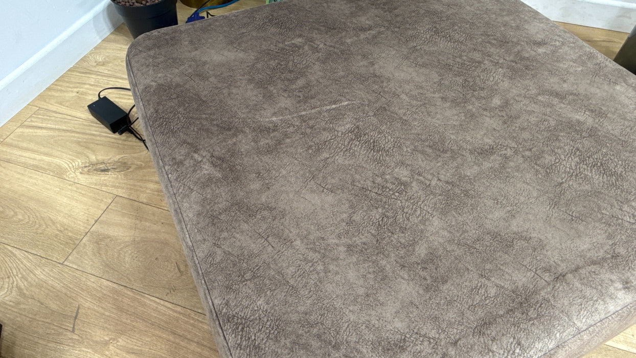 Sofology Hackney Fabric Storage Memory Foam Footstool in Lifestyle Dapple Mocha
