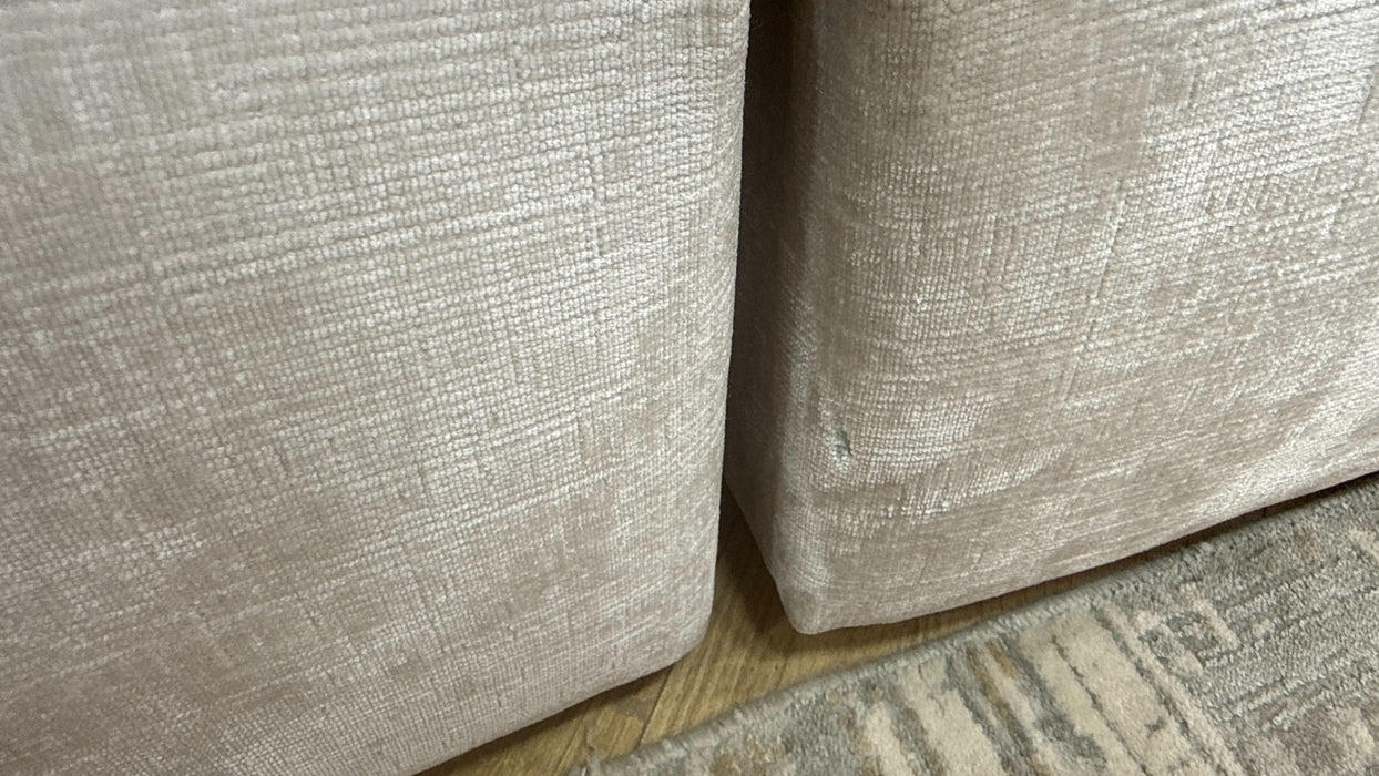 Sofology Georgio Fabric 4 Seater Split Feather Flex Seats in Luxe Chenille Oyster Mix