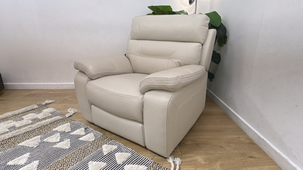DFS The View Leather Power Recliner in Ivory