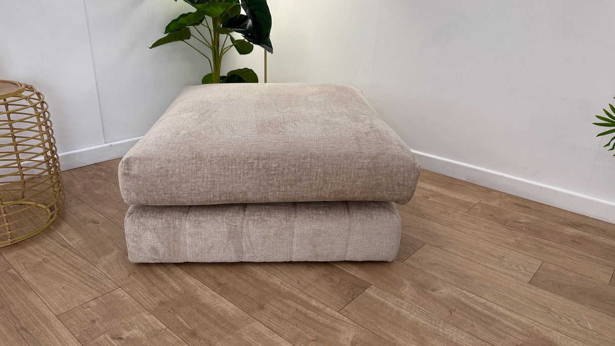 Sofology The Westwood Fabric Footstool in Teddy Chenille Natural
