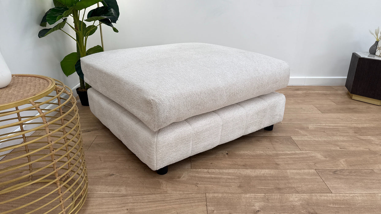 Sofology The Westwood Fabric Footstool in Soft Boucle Ecru