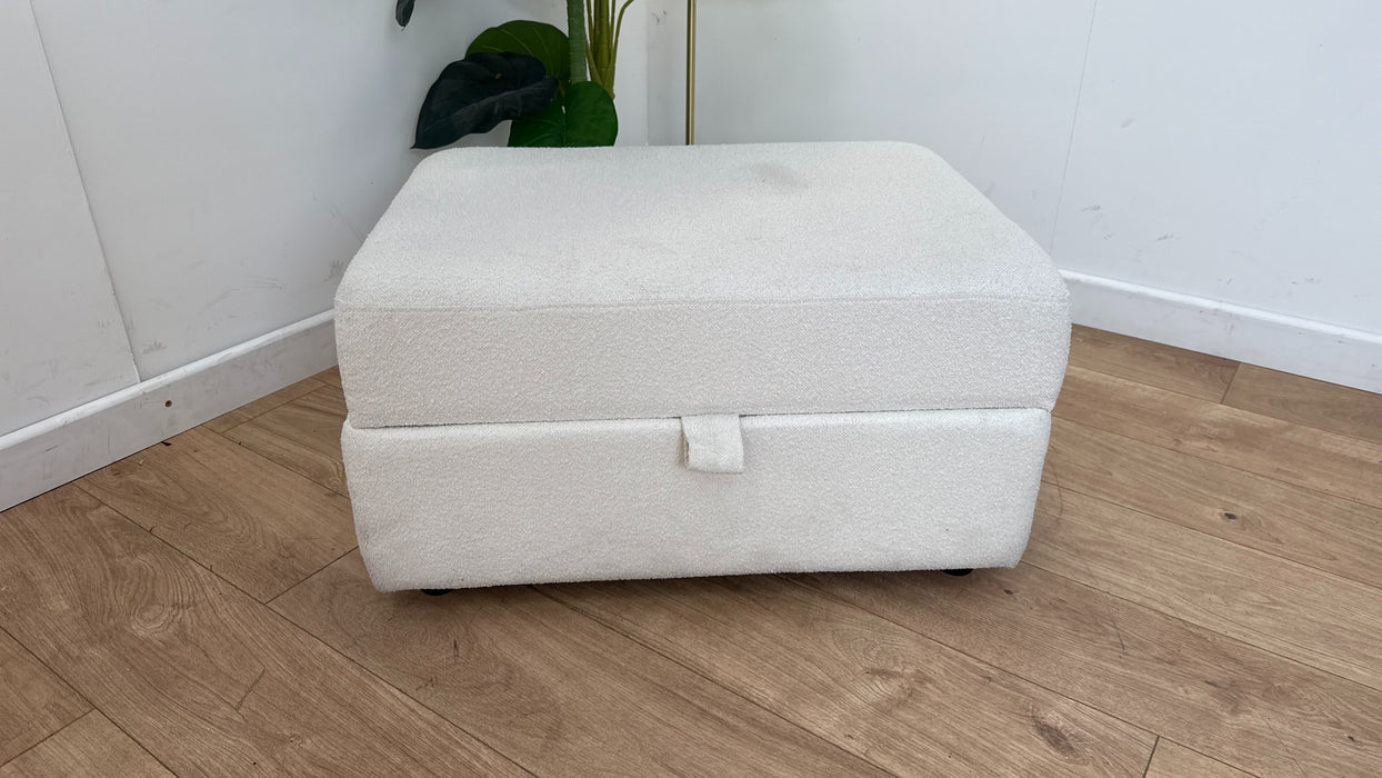 DFS The Lexia Fabric Footstool in Calix Boucle Ivory
