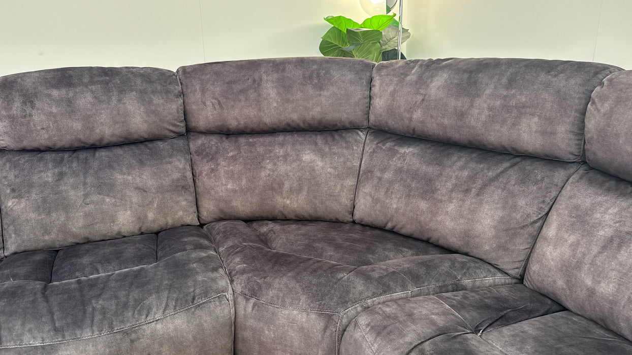Sofology The Radleigh 3 Corner 1  Fabric Recliner Sofa in Decent Charcoal