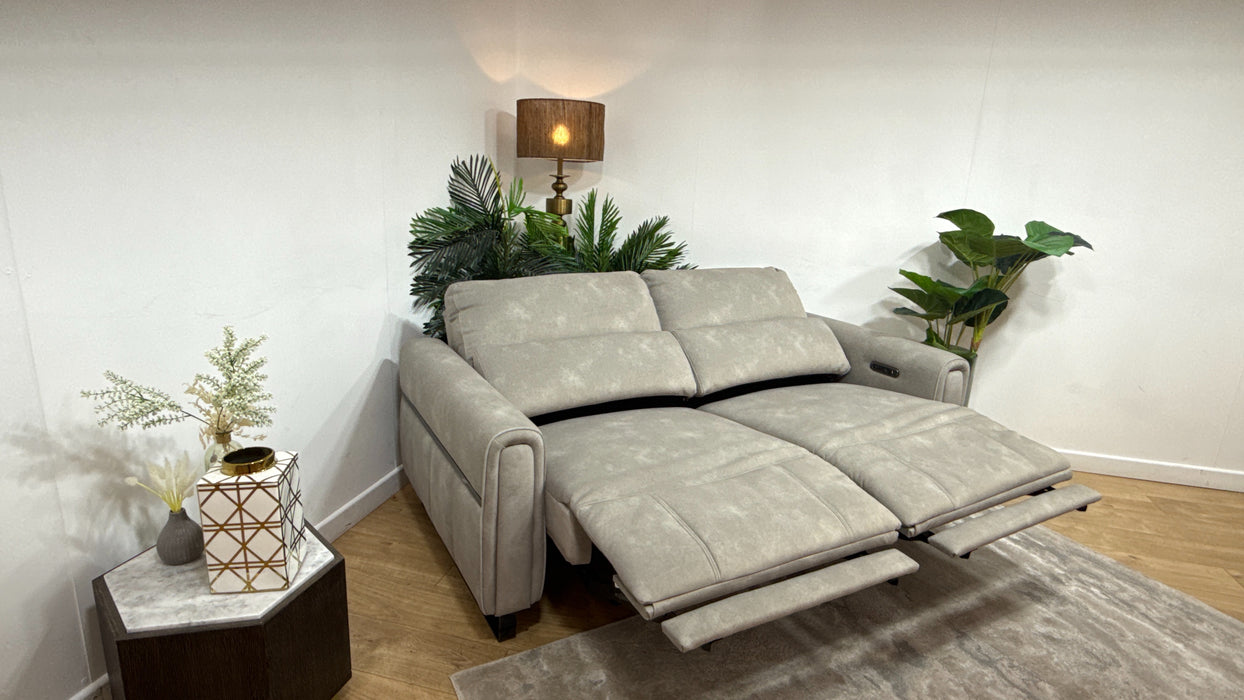 Sofology Ravello Fabric 2.5 Seater Power Recliner in Lifestyle Flecked Stone