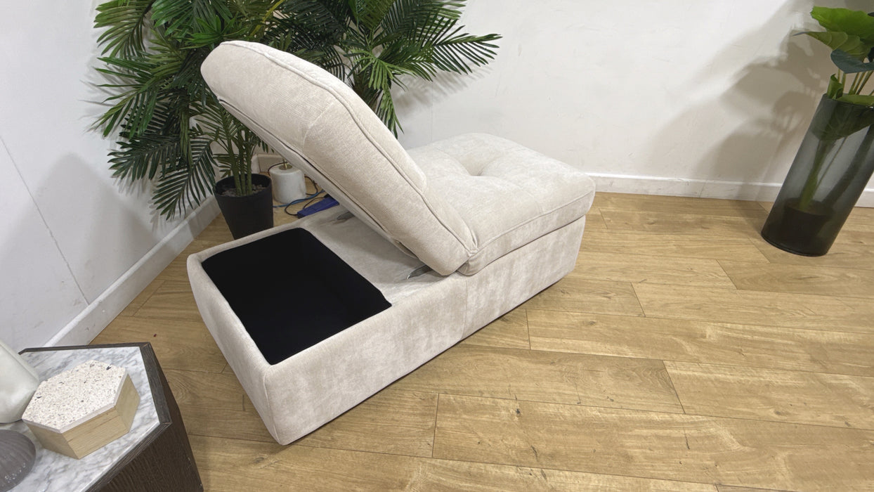 Sofology Riviera Fabric Dual Footstool in Chenille Cotton