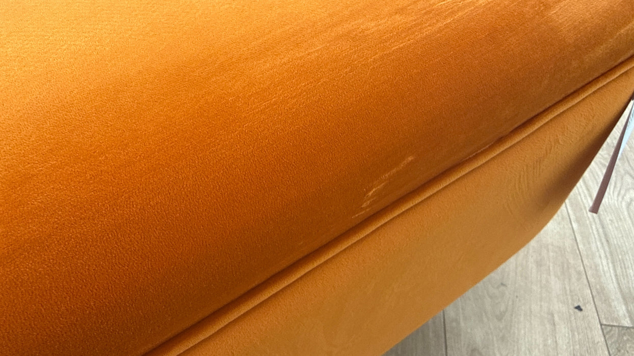 Sofology Islington Fabric Ottoman Storage Footstool in Sleek Tangerine
