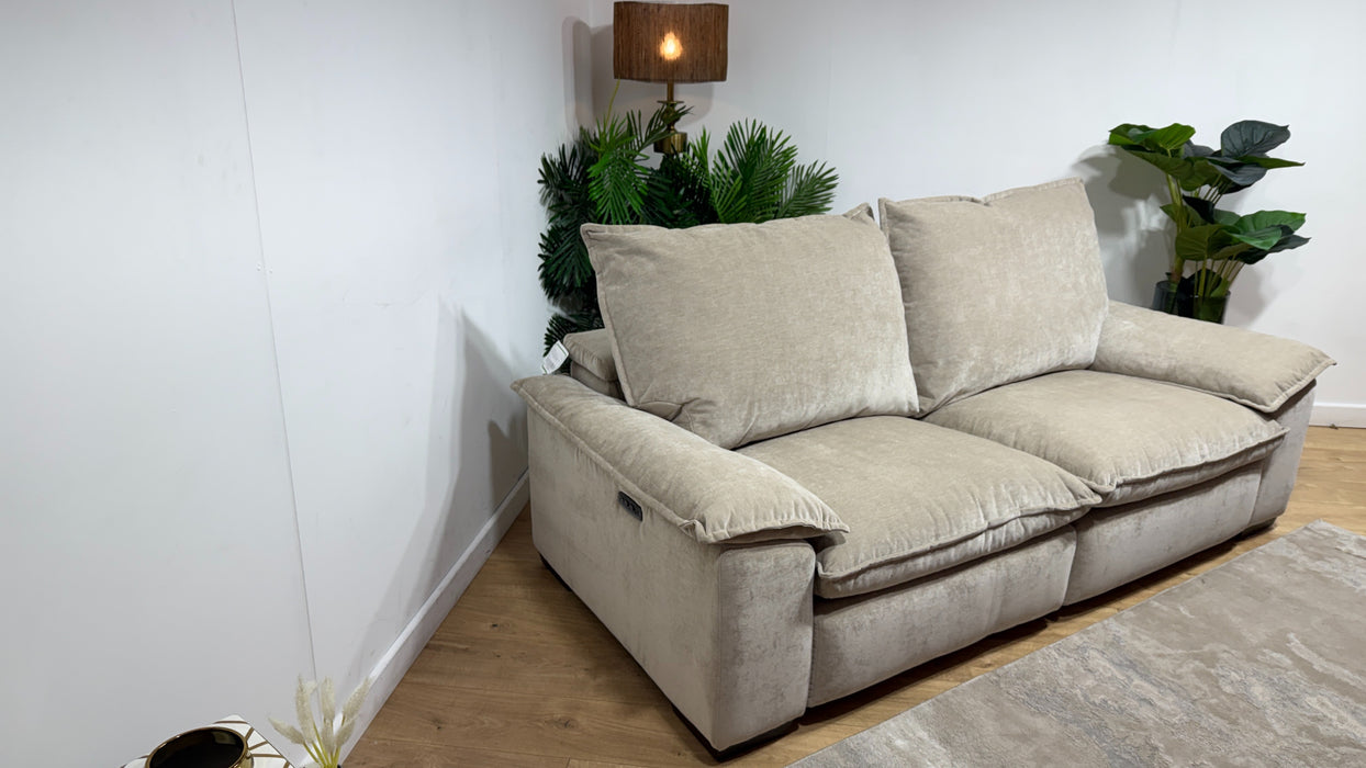 Sofology Embrace 3 Seater Power Recliner/Headrest in Mushroom