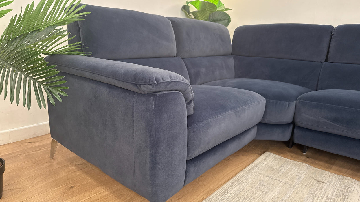 Sofology Illinois Fabric 1 Corner 2 in Lifestyle Mottled Navy Blue