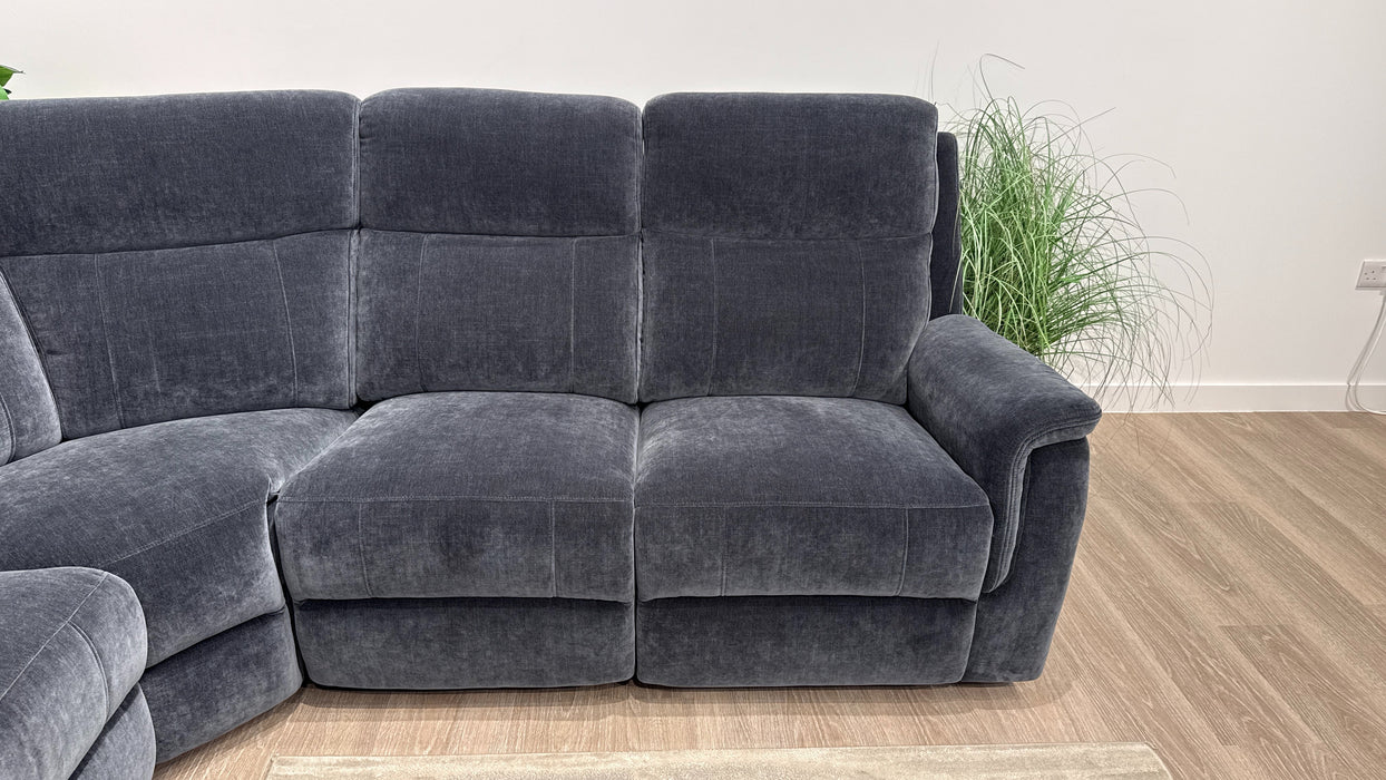 Sofology Bradie Fabric 3 Corner 3 Power Recliner/Headrest Lumbar Support in Relaxed Chenille Ink