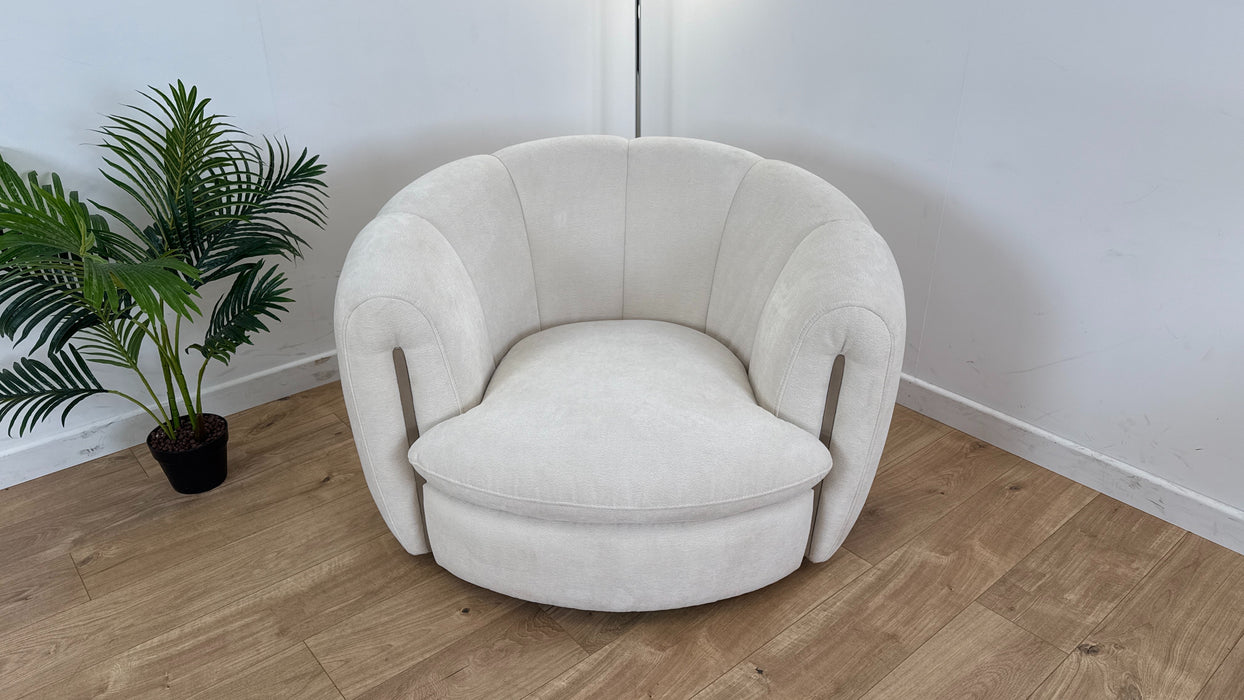 The Empress Swivel Chair- Fabric - oyster