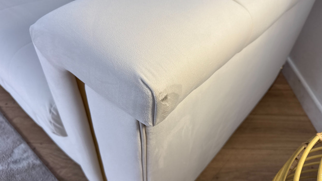 Sofology Oscar Fabric 4 Seater in Matt Velvet Ecru