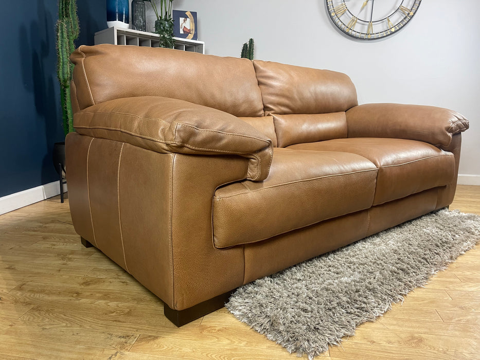 Santino Leather 2 Seater Sofa - Apollo Tan (WA2)