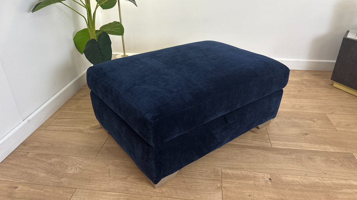 Sofology The Tallulah Fabric Footstool in Chenille Navy