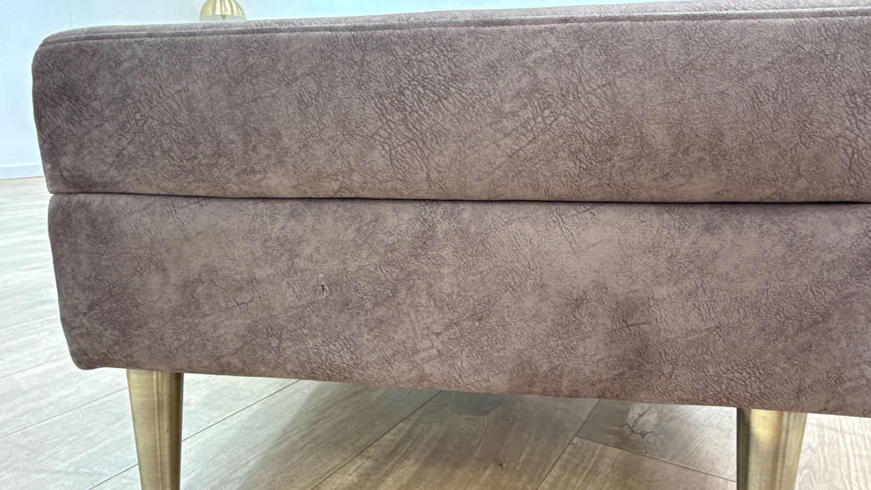 Sofology Hackney Fabric Storage Memory Foam Footstool in Lifestyle Dapple Mocha