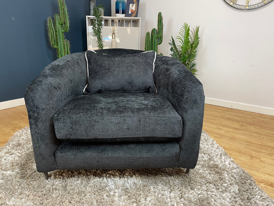 The Westwood Accent Chair Teddy Chenille Black Mix (WA2)